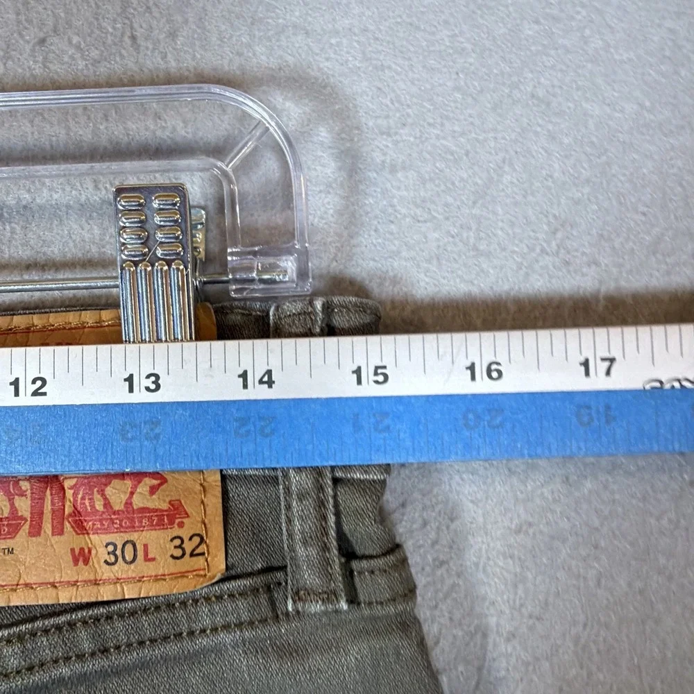 Levi 511 Jeans Mens 30X32 Olive Green Slim Preppy Stretch EUC